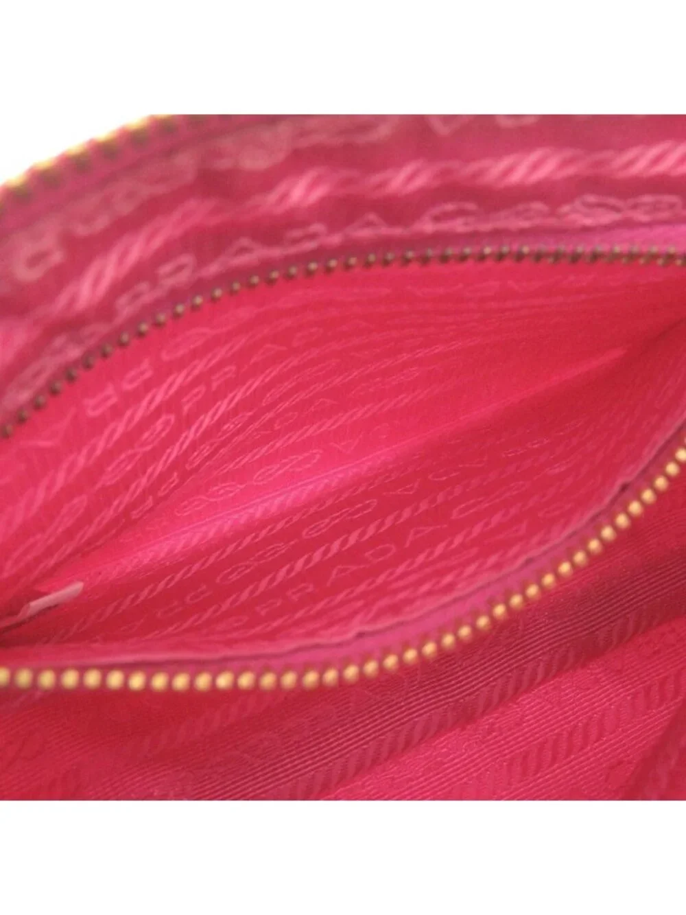 Prada Triangle Logo Nylon Pink Makeup Pouch